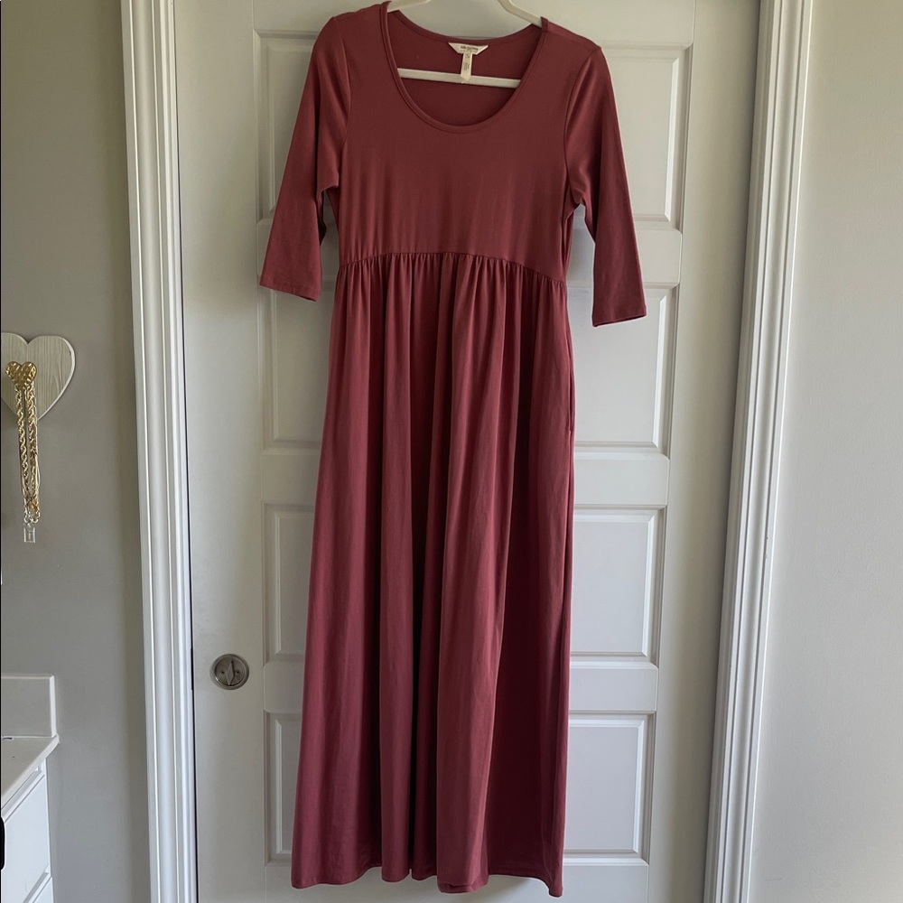 Matilda Jane Dusty Rose Scoop Neck Maxi Dress